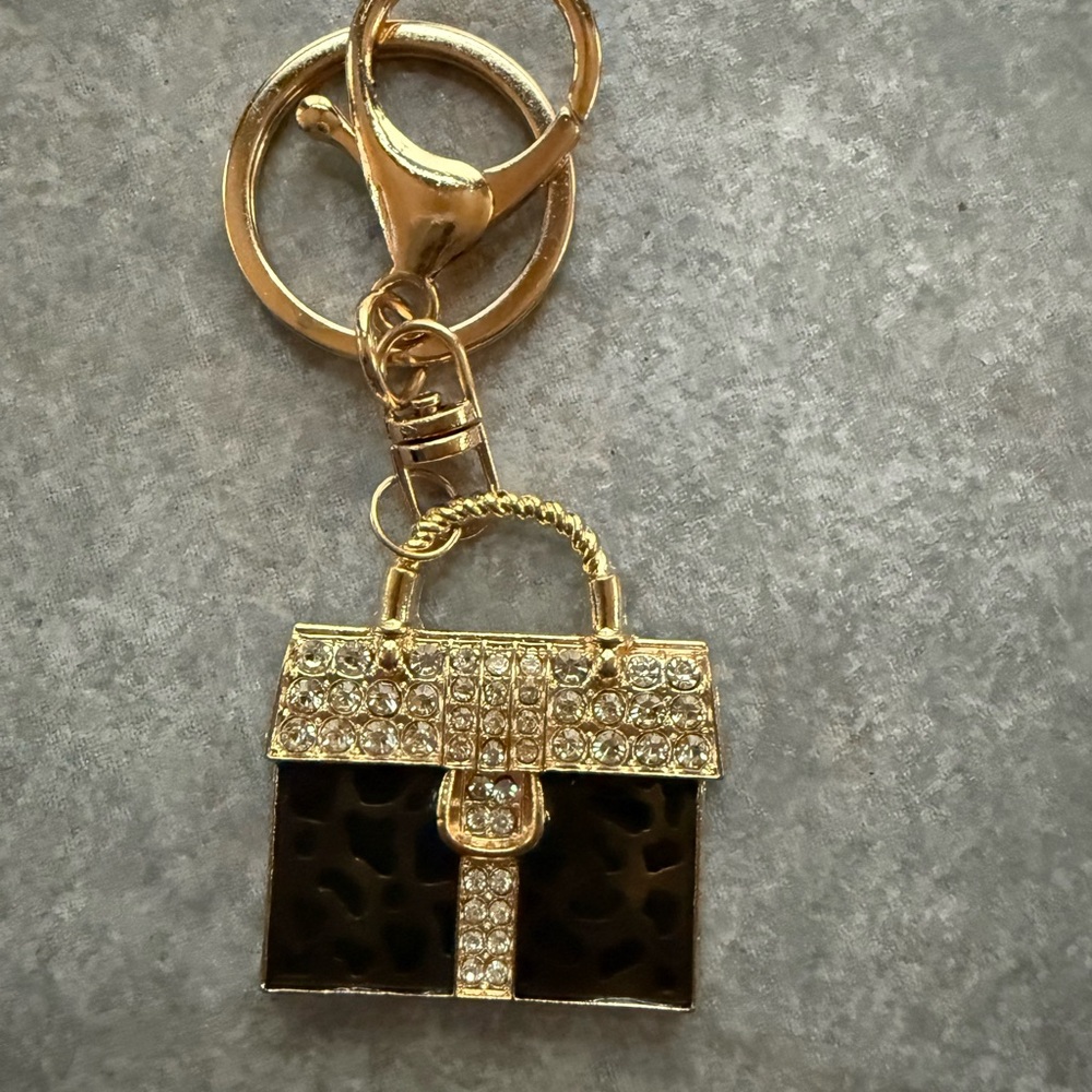 Leopard and Rhinestone Bag Keychain/Bag chain Brand New